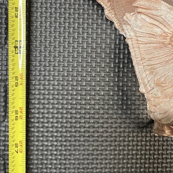 Akira Chicago Black Label Floral Applique Sheer Short Sleeve Bodysuit Sz Sm Nude - Picture 11 of 12